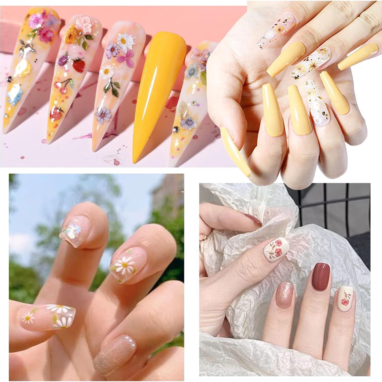 9 Cajas 450 Piezas Paillettes Flores Decoración de Uñas MiaoWu