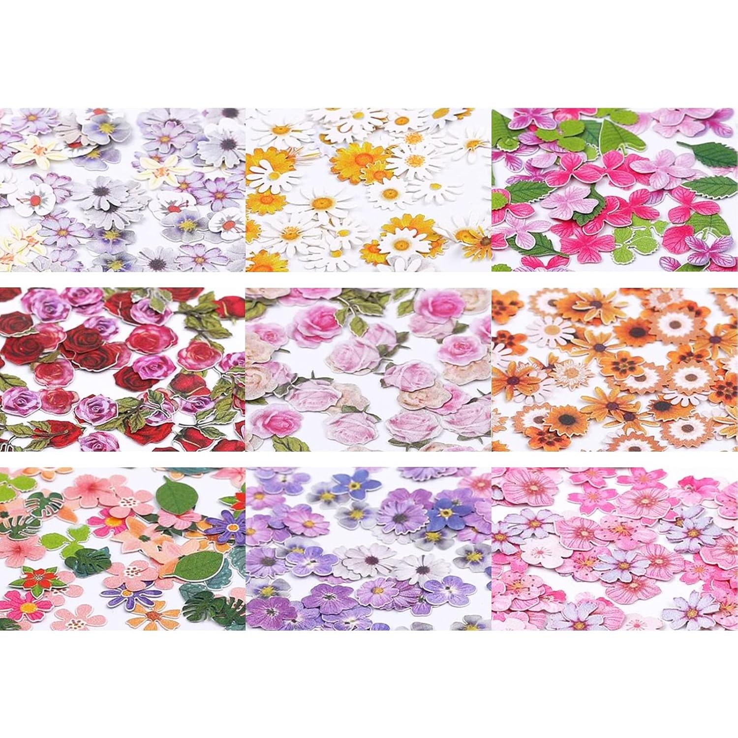 9 Cajas 450 Piezas Paillettes Flores Decoración de Uñas MiaoWu