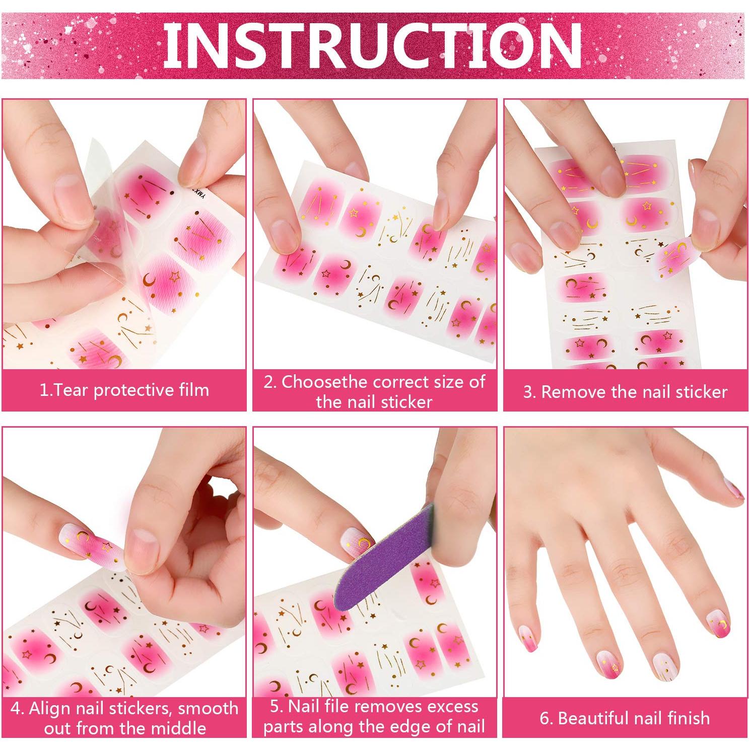 Envolturas de Uñas Brillantes Maitys 16 Hojas Color Retro