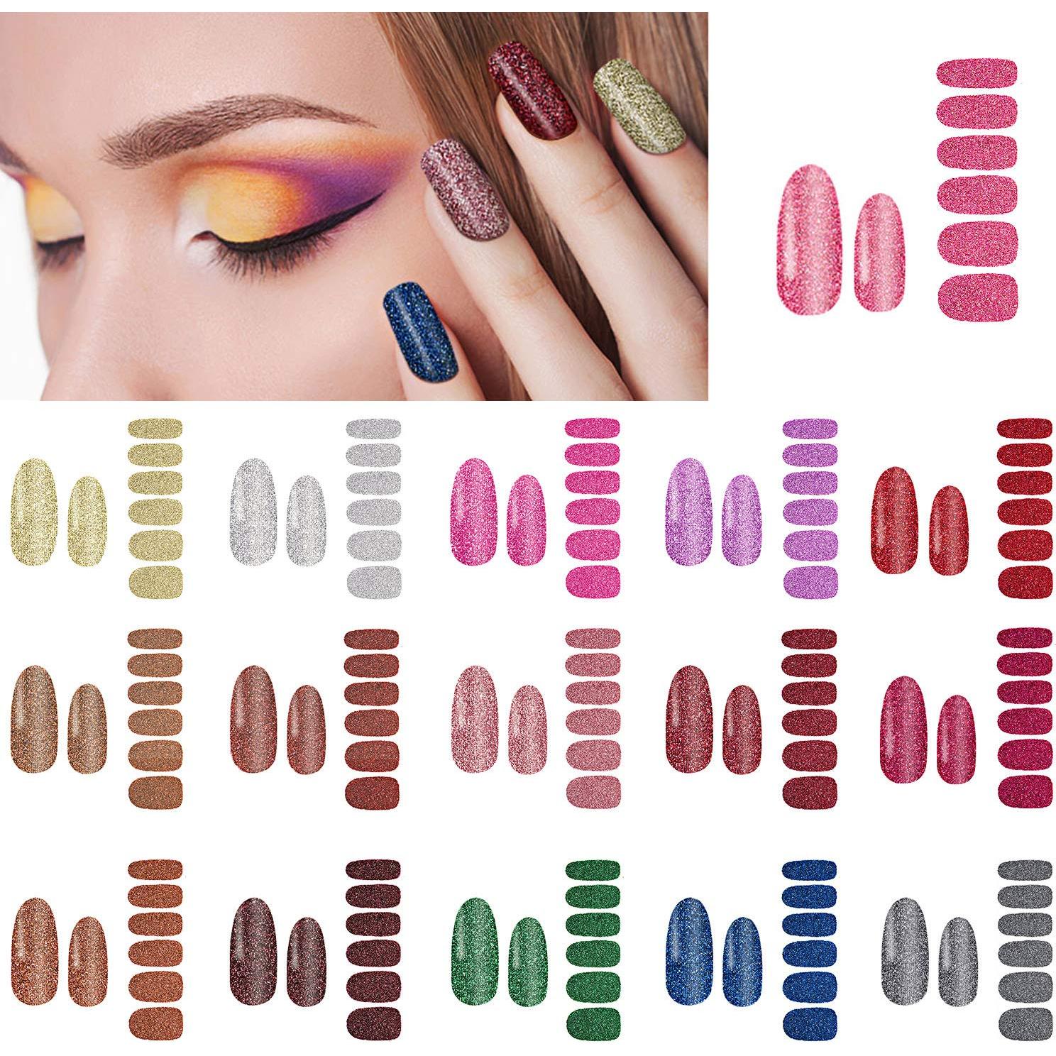 Envolturas de Uñas Brillantes Maitys 16 Hojas Color Retro