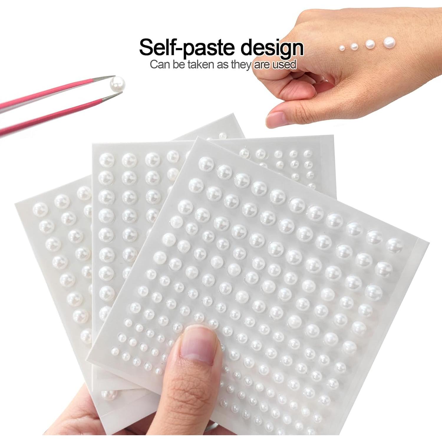 BlingKingdom 660pcs Perlas Autoadhesivas Blancas para Manualidades