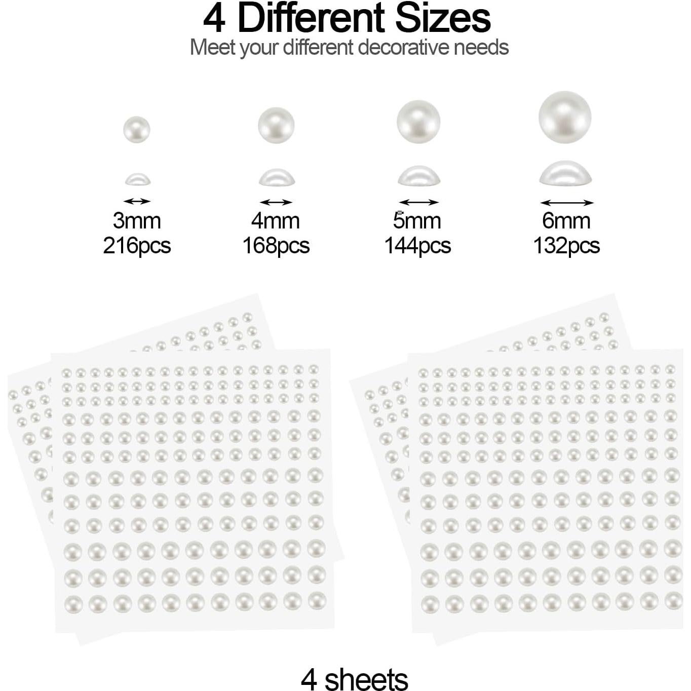 BlingKingdom 660pcs Perlas Autoadhesivas Blancas para Manualidades