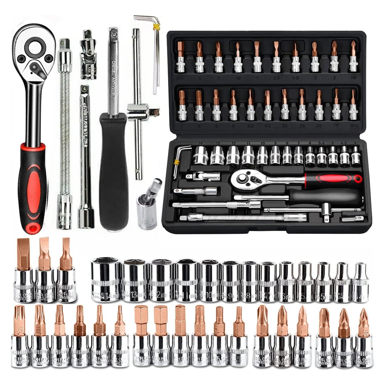 Juego de Llaves 46 PCS CUNHUY con Estuche y Carraca Rápida