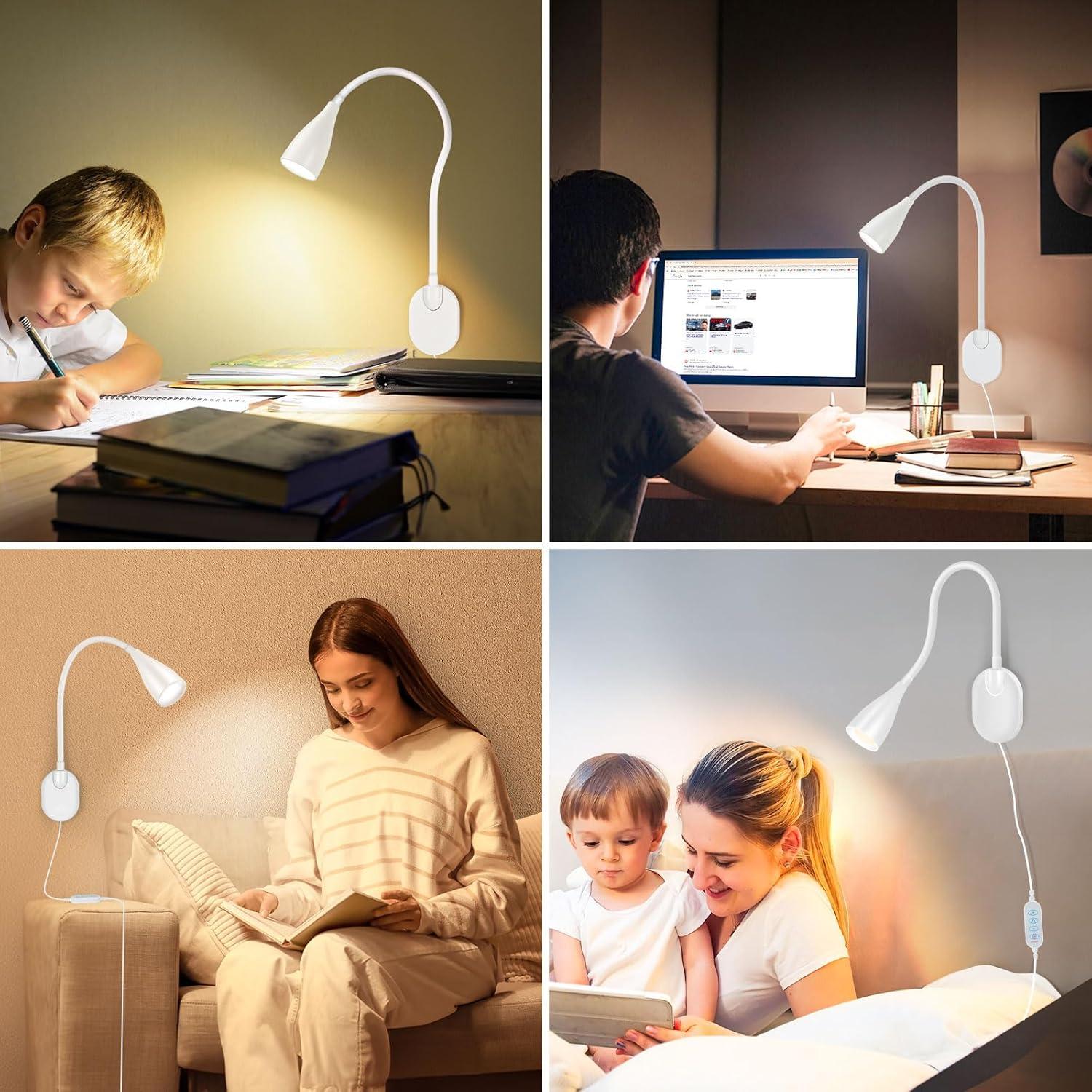 Luz de lectura LED de pared LiFMIRA, regulable 10 niveles, USB