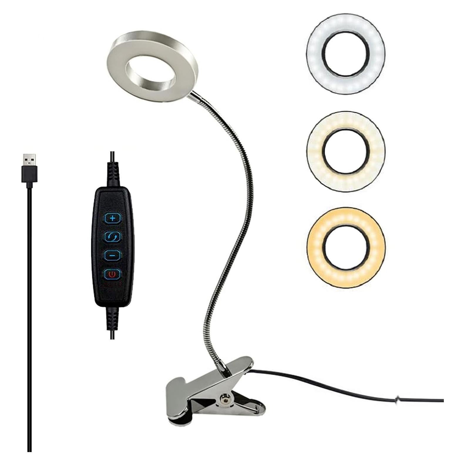 Luz de Estudio LED con Clip Liyouduo, 3 Temperaturas, 10 Brillos