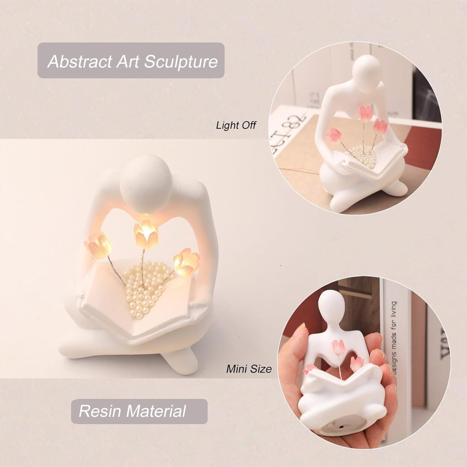 Lámpara Tulipán ITOWNKN LED Escultura de Lectura 6.1x11.5cm