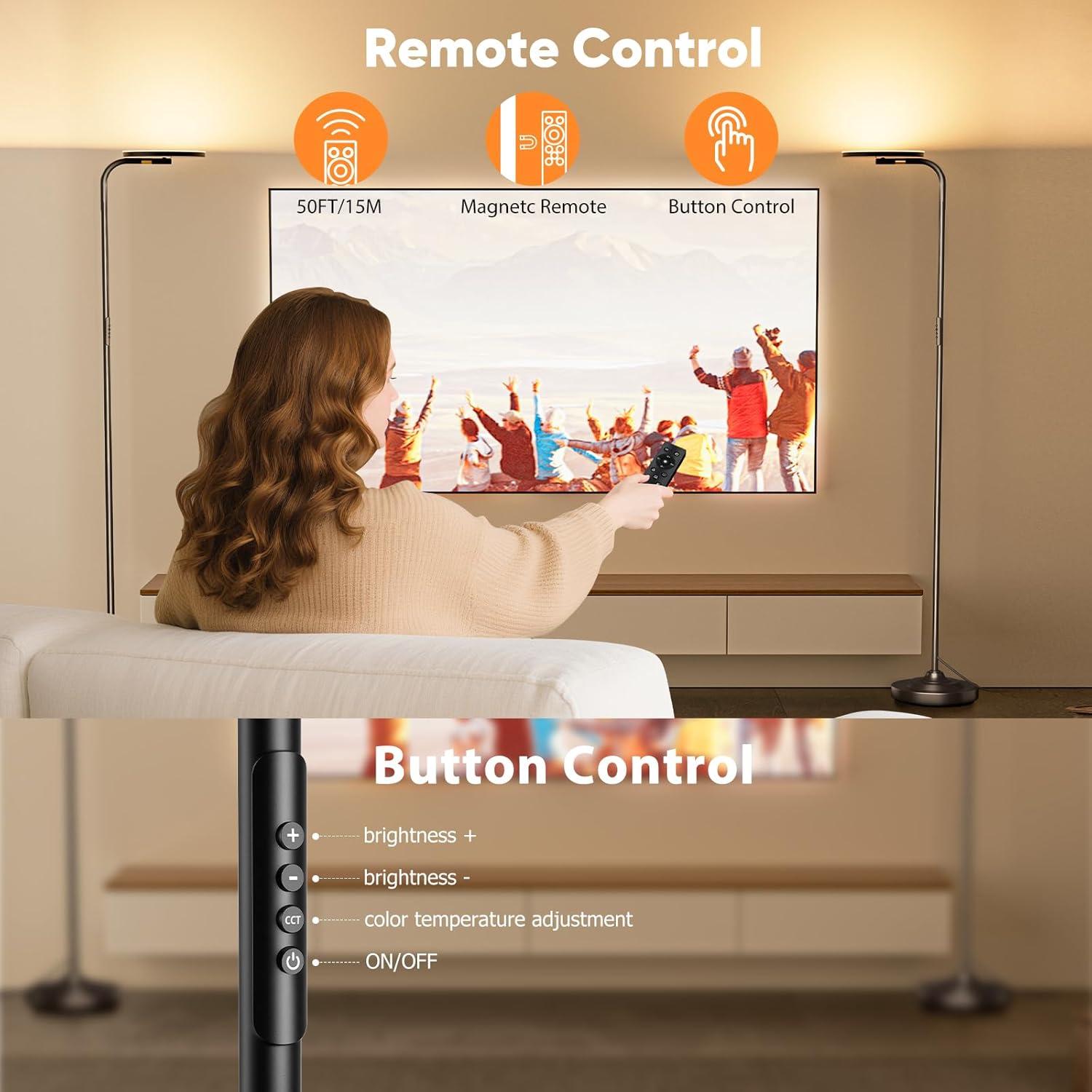 Lámpara de Pie LED SIBRILLE 36W Dimmable Control Remoto