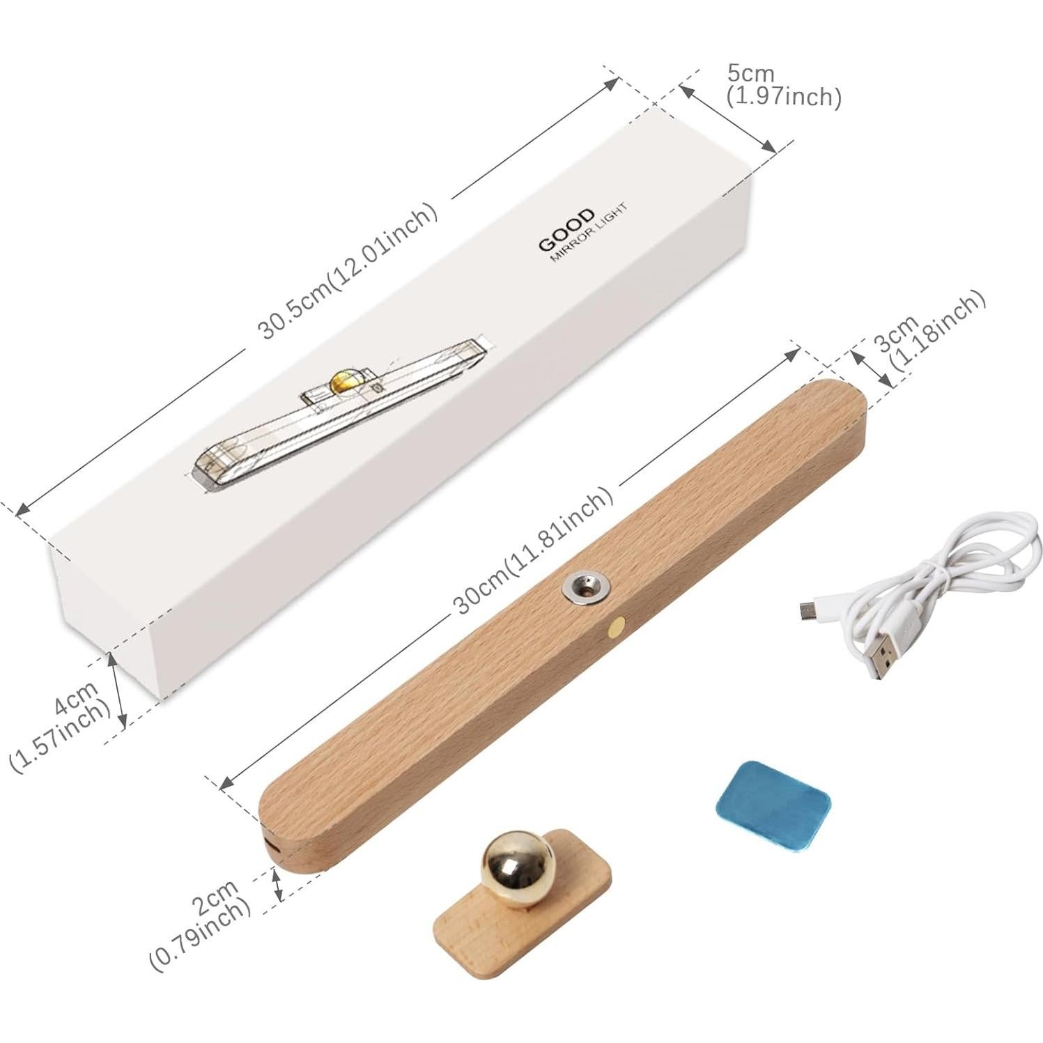 Luz de Pared Magnética 360° HBGFHG Dimmable USB Recargable