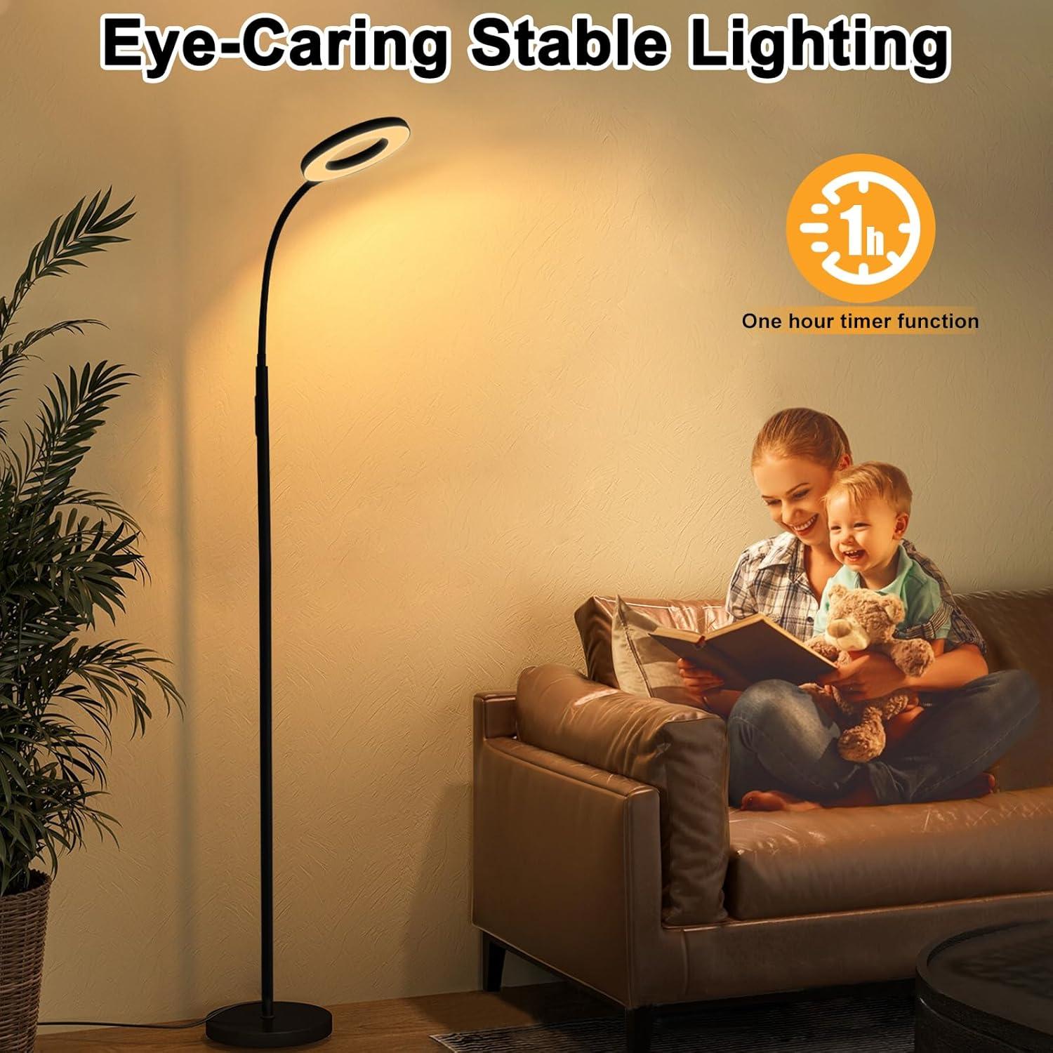 Lámpara de Pie LED YOPSTAR 12W 1000LM Cuello de Ganso