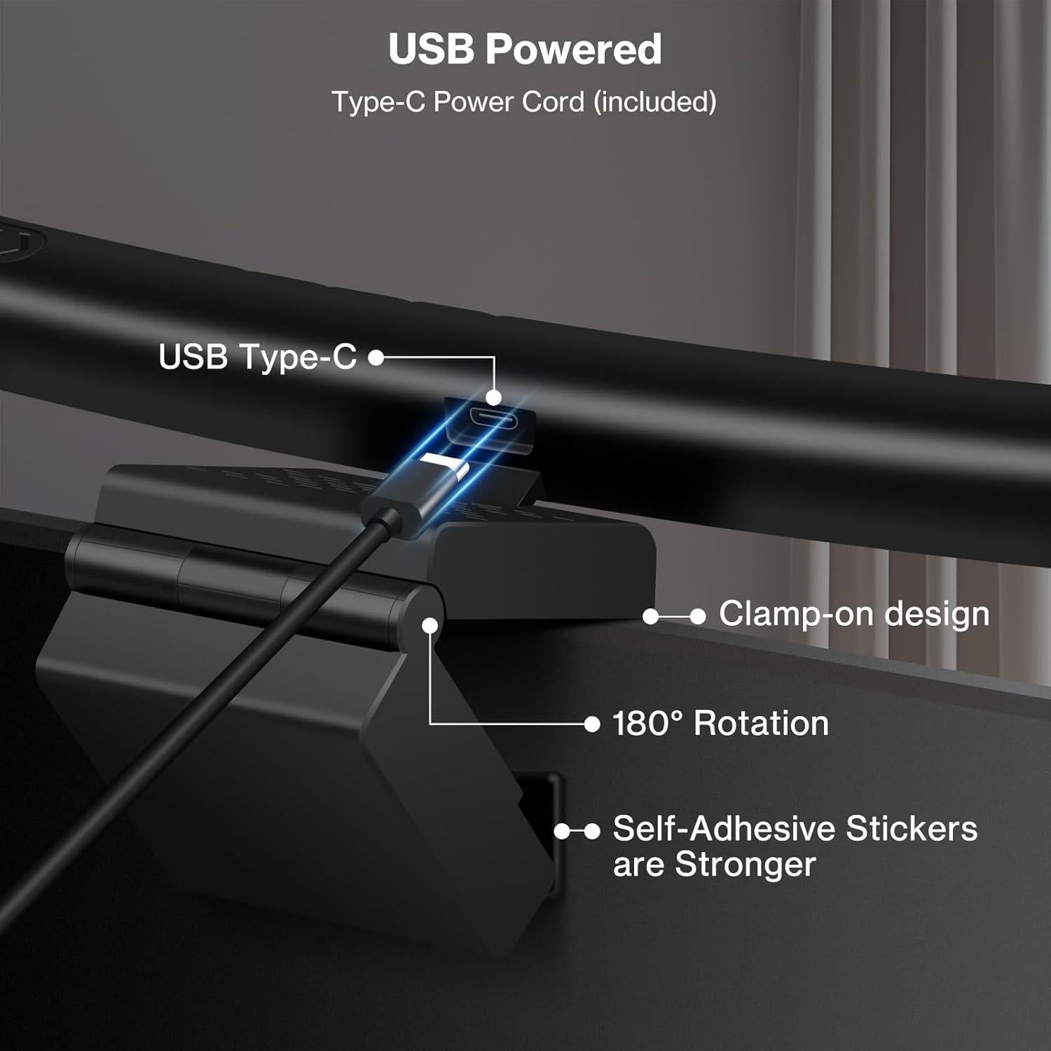 Barra de Luz LED para Monitor Laliled Curvada 39cm USB-C