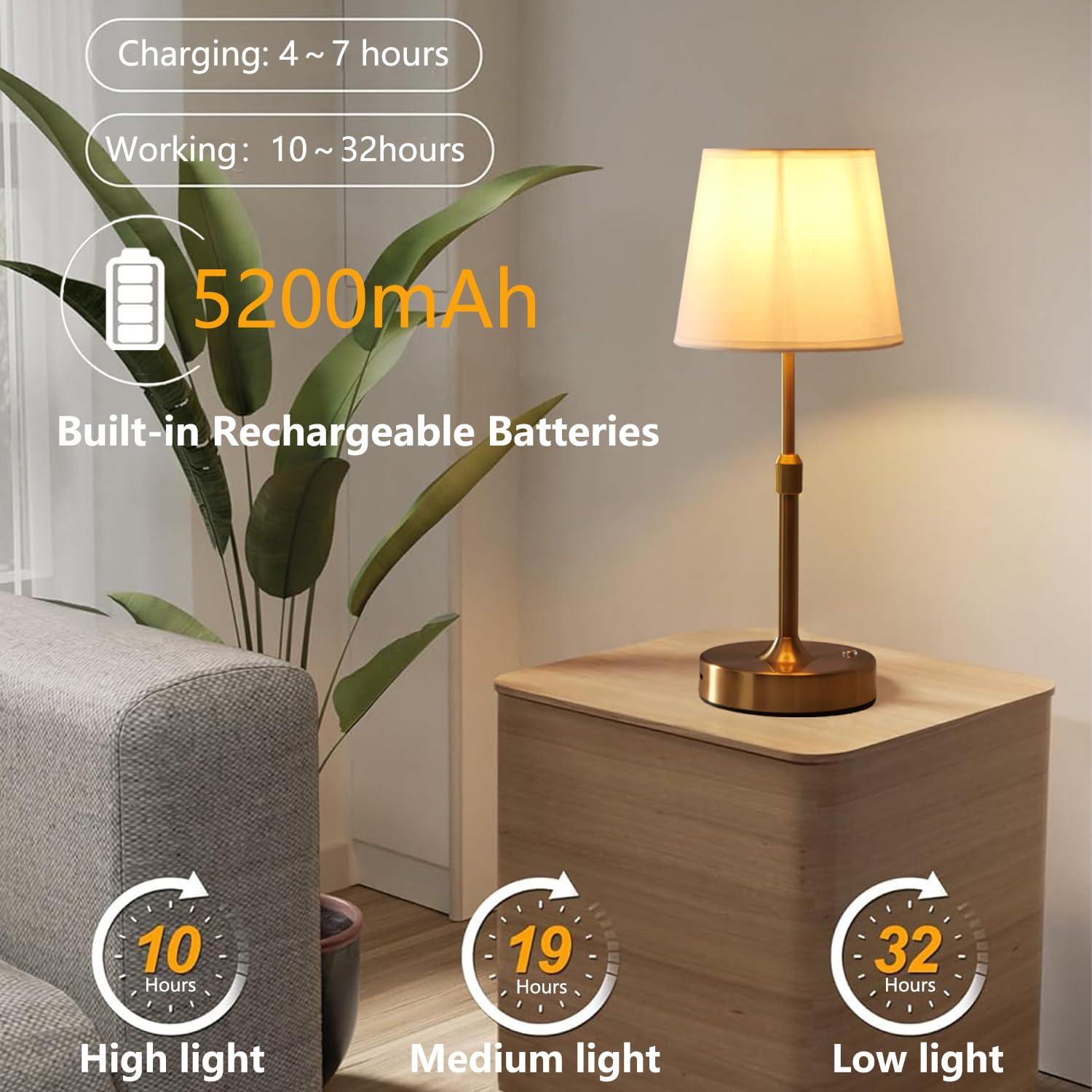 Lámpara Recargable USB TD003 para Botellas de Vino Dorada