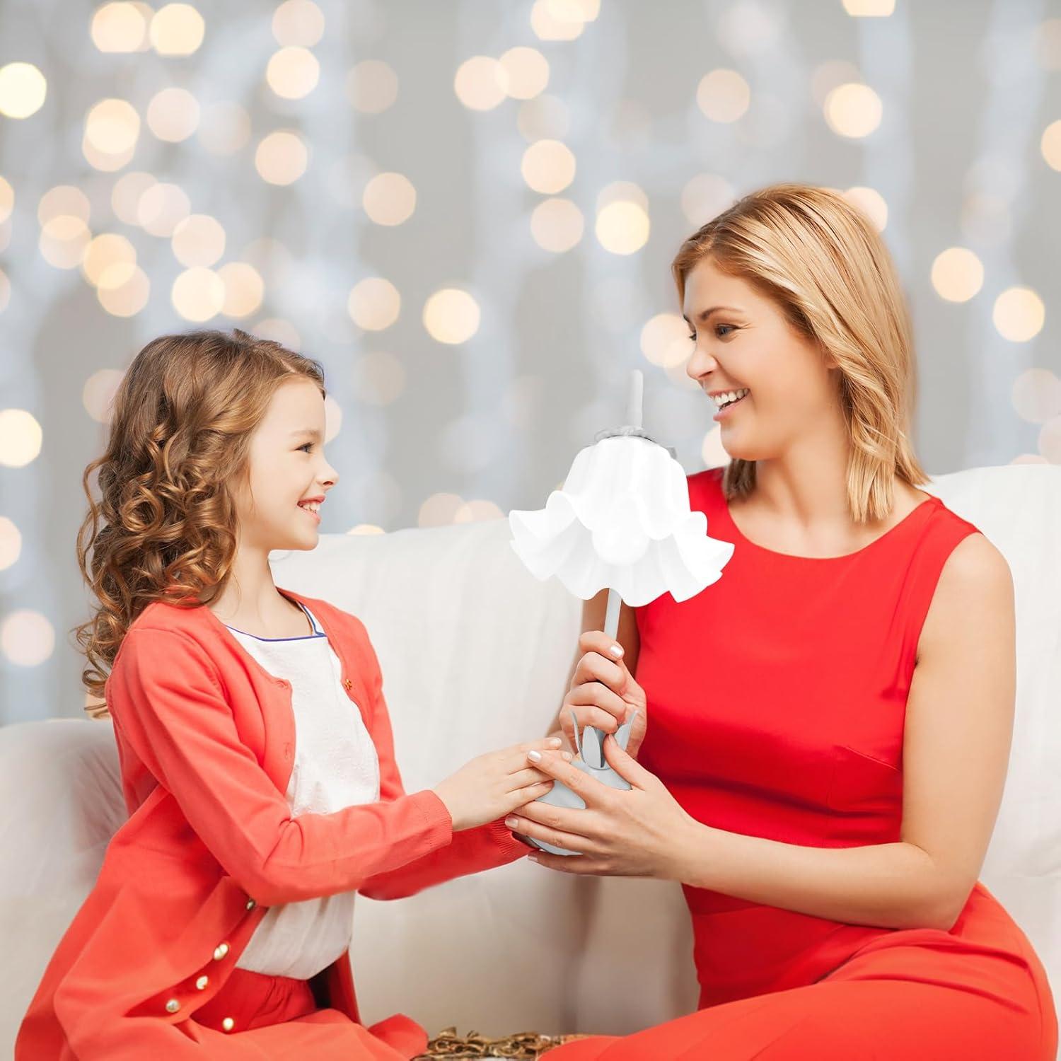 Lámpara de Mesa Floral Vintage HUANGSHI 3 Niveles de Brillo