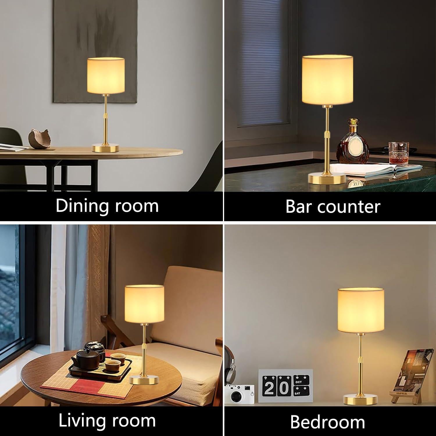 Lámpara de Mesa Inalámbrica TD002 Dorada Recargable USB