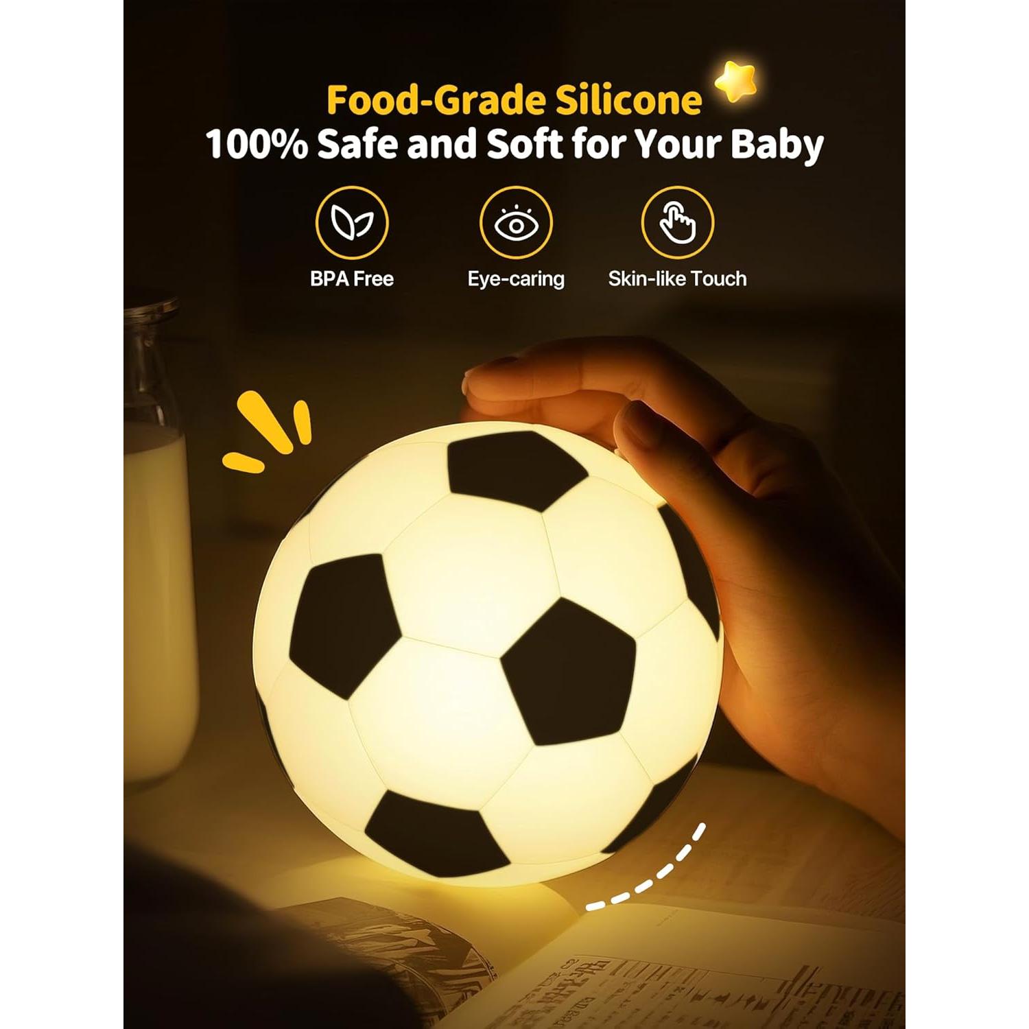 Luz Nocturna de Fútbol TechCharm LED Recargable Silicona 13cm