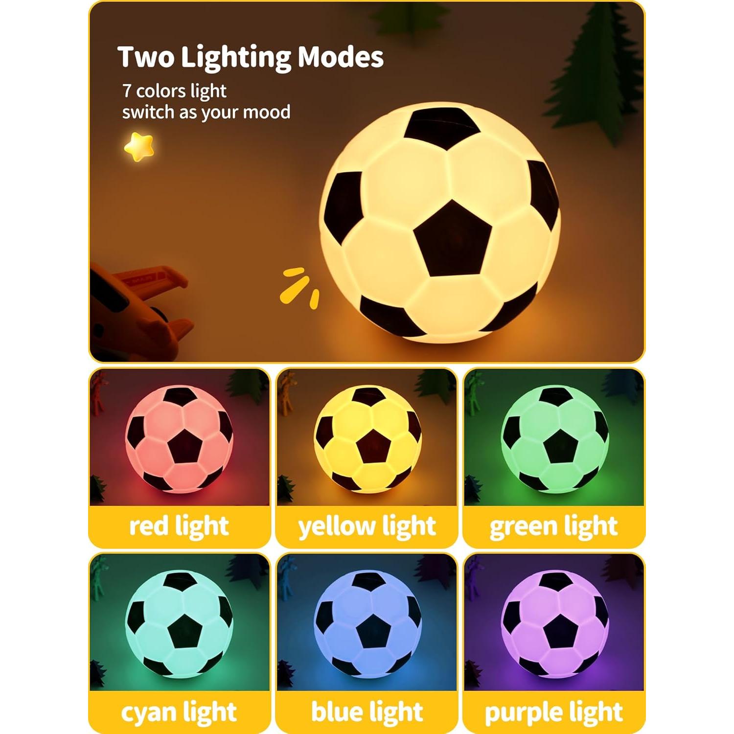 Luz Nocturna de Fútbol TechCharm LED Recargable Silicona 13cm