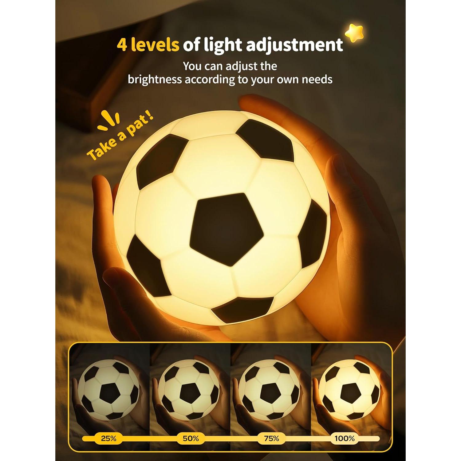 Luz Nocturna de Fútbol TechCharm LED Recargable Silicona 13cm