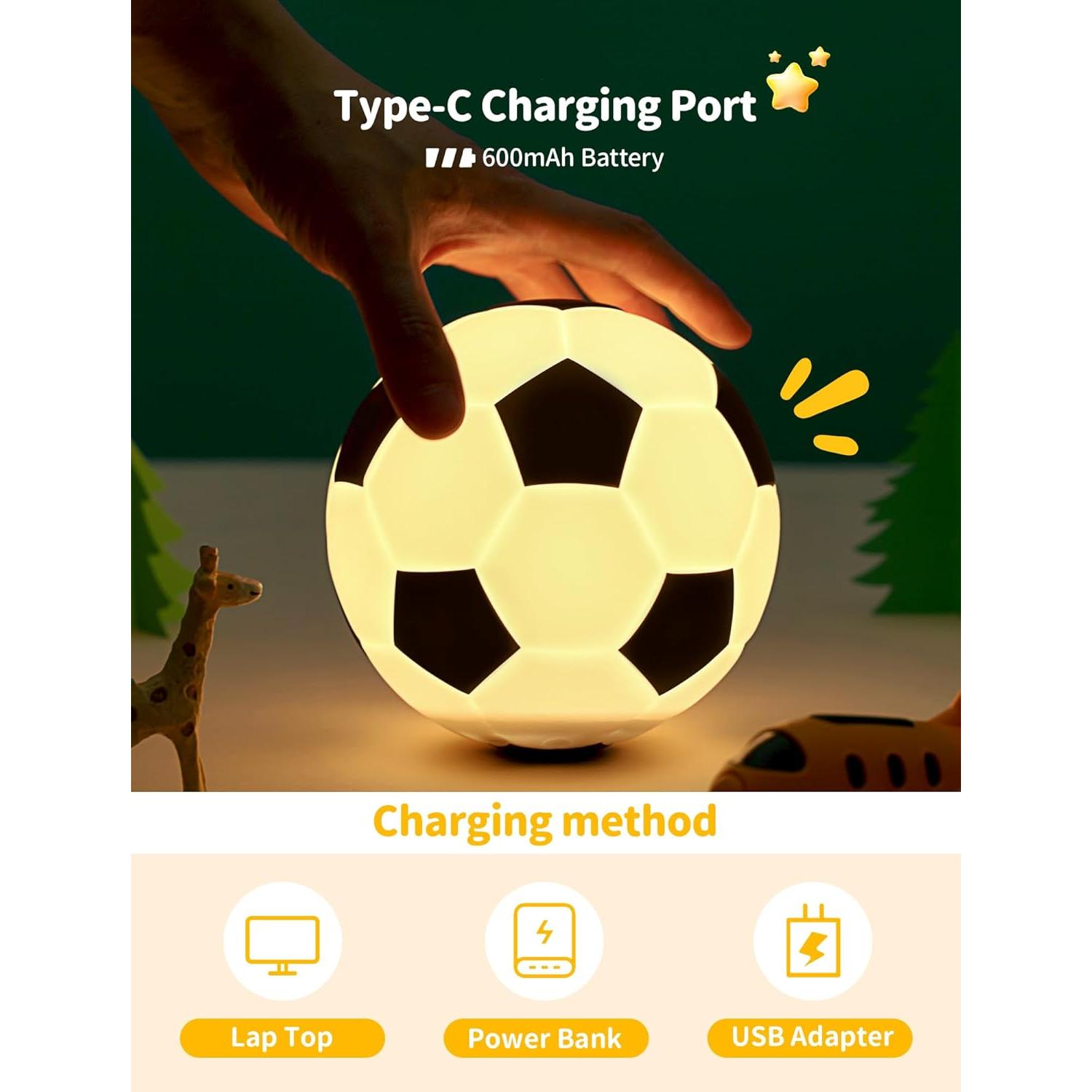 Luz Nocturna de Fútbol TechCharm LED Recargable Silicona 13cm