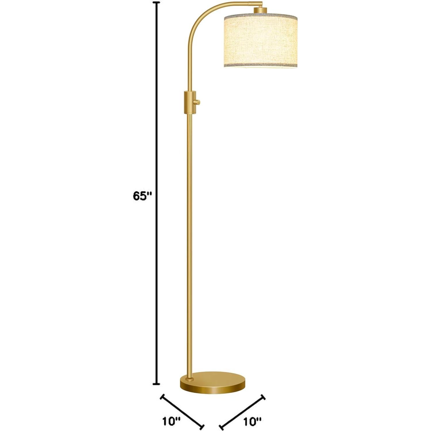 Lámpara de Pie Dimmable Nintiue Dorada 1200 Lúmenes LED