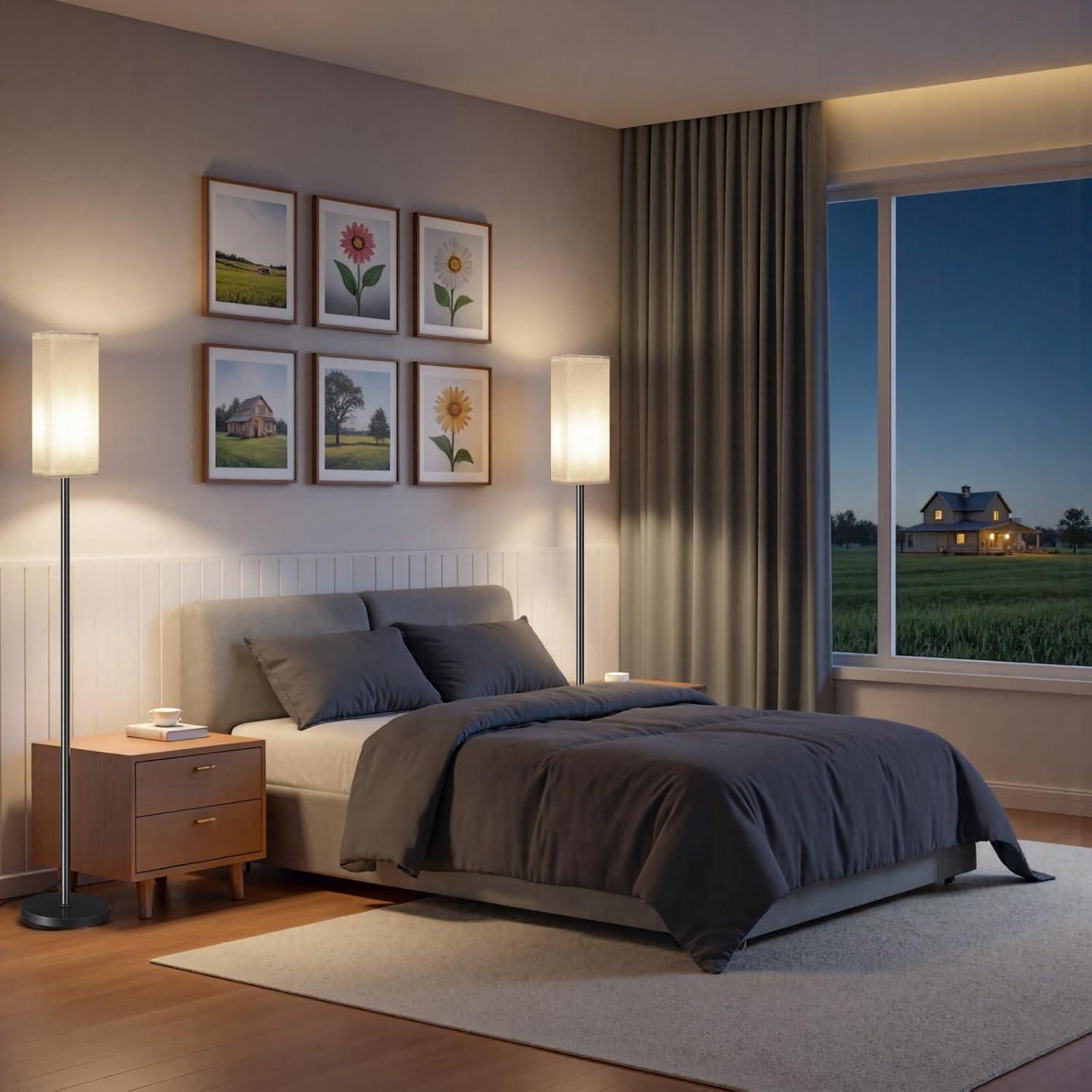 Lámpara de Pie Moderna Goebleson Y07LD05 Negra y Amarilla