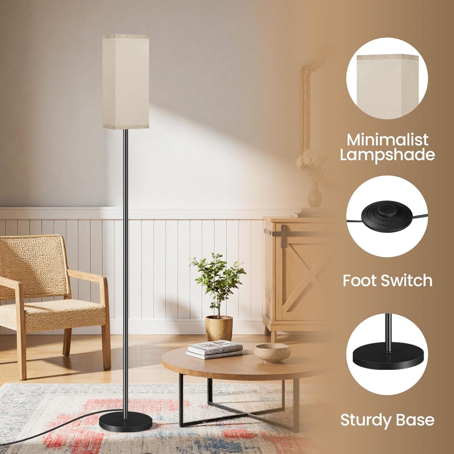 Lámpara de Pie Moderna Goebleson Y07LD05 Negra y Amarilla