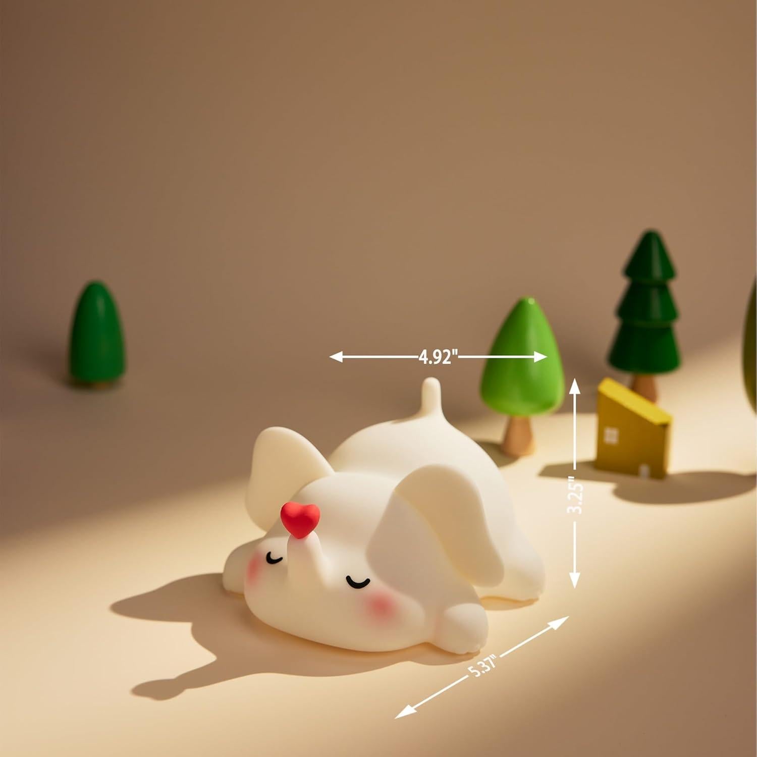 Luz Nocturna Elefante Silicona Regulable Recargable 3 Brillos