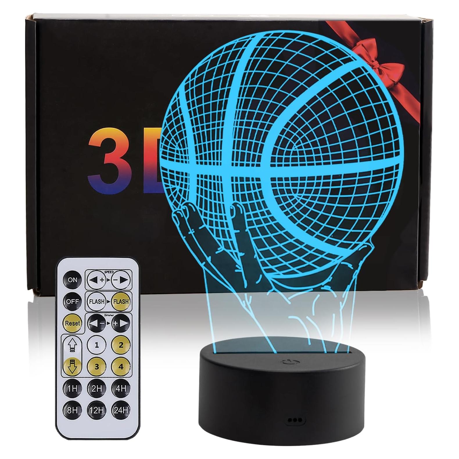 Luz Nocturna 3D Baloncesto Oboist con Control Remoto