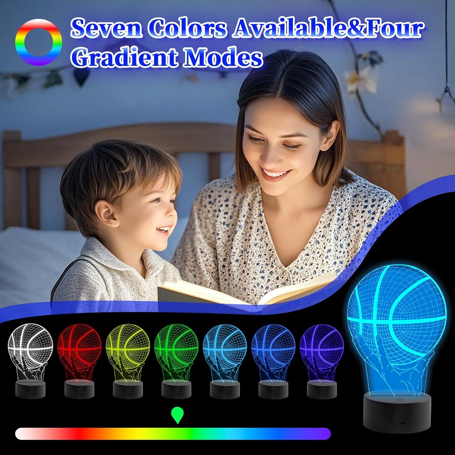 Luz Nocturna 3D Baloncesto Oboist con Control Remoto