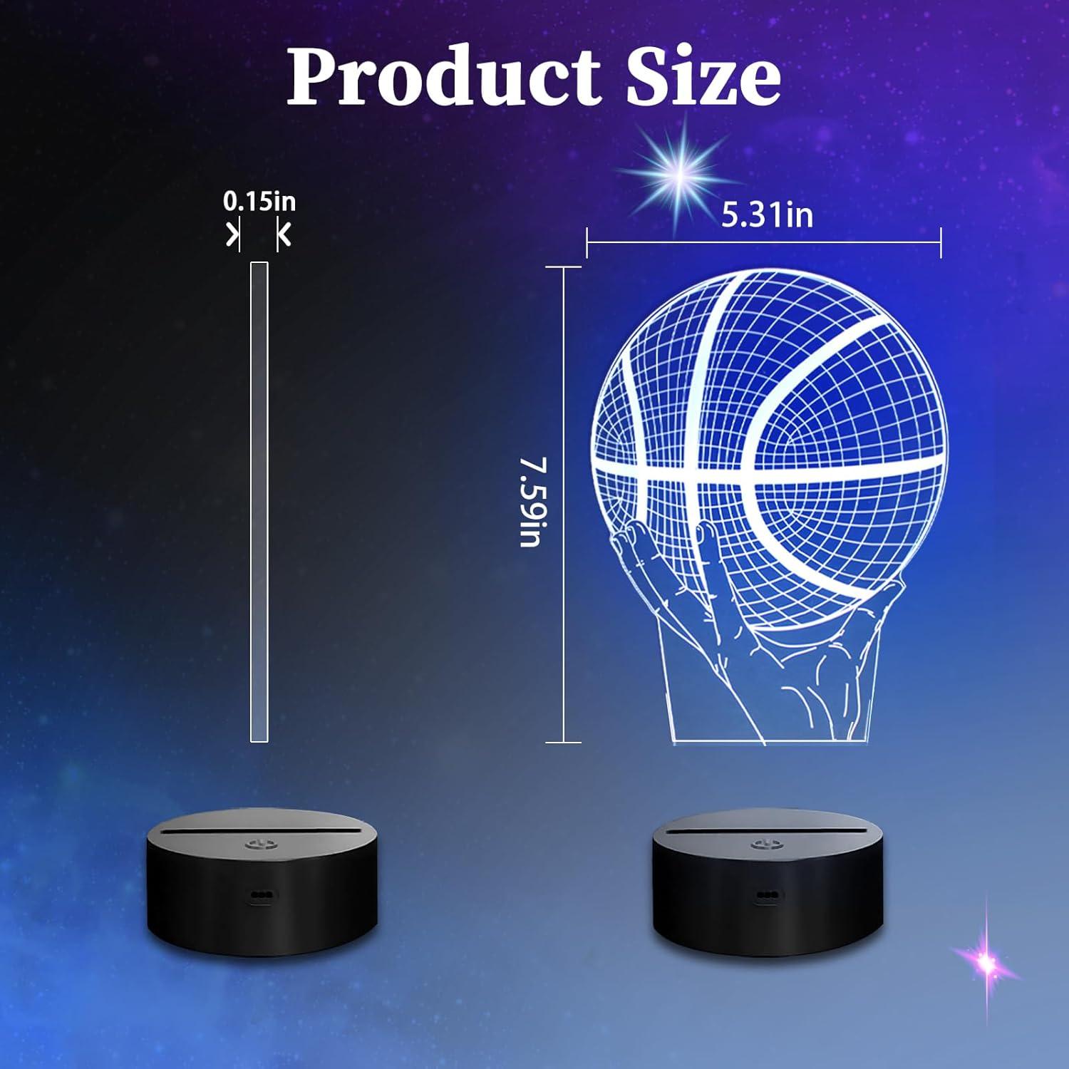 Luz Nocturna 3D Baloncesto Oboist con Control Remoto