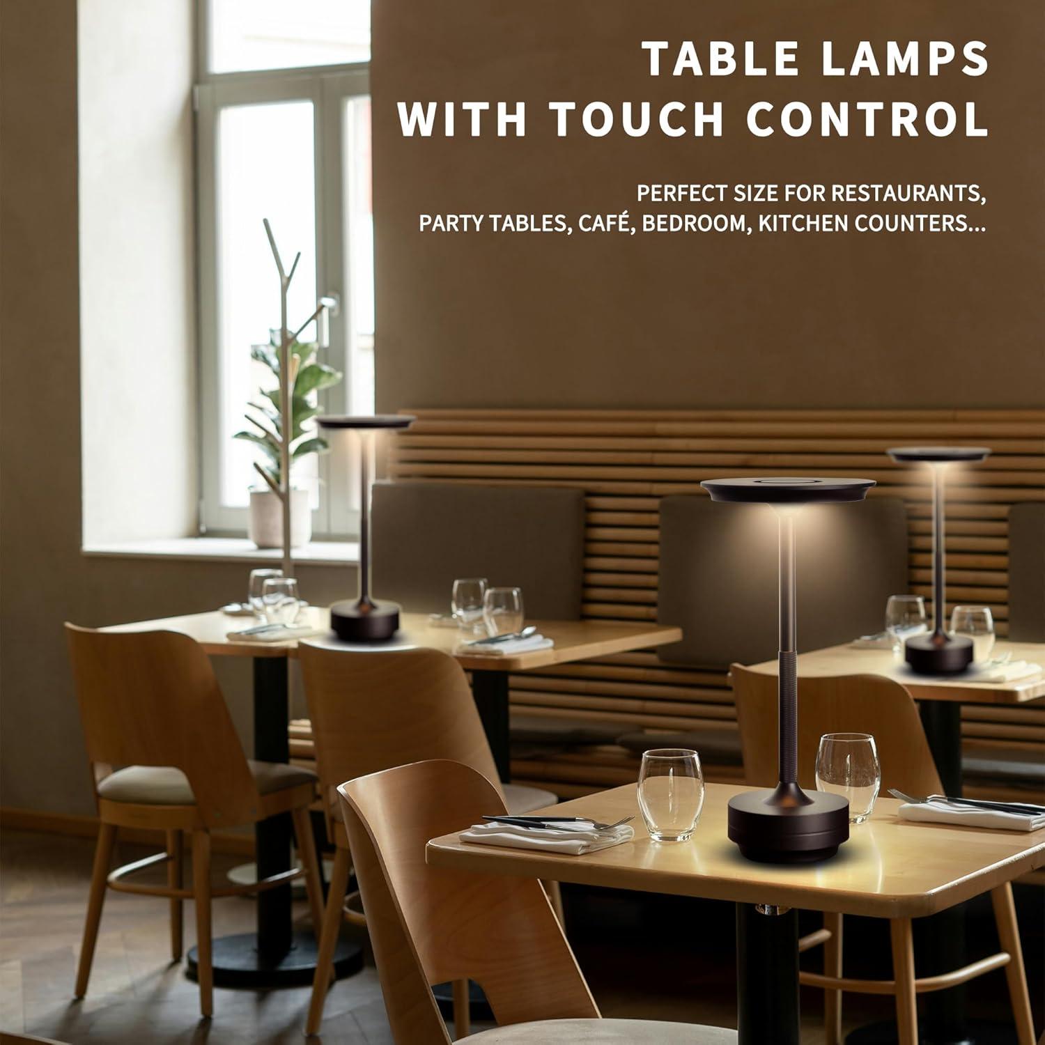 Lámpara de Mesa Inalámbrica Lusharbor 5200mAh Táctil 3 Colores