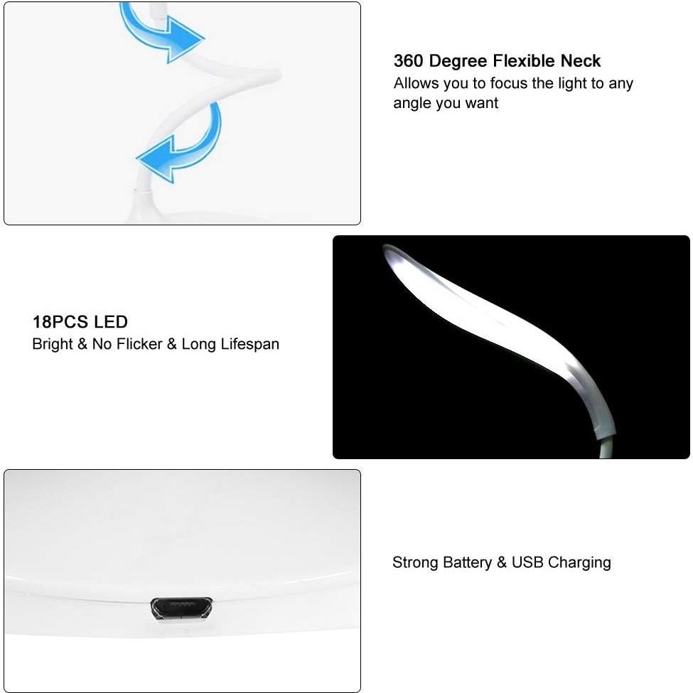 Lámpara de Mesa LED Regulable Hongzer con Carga USB 350Lux