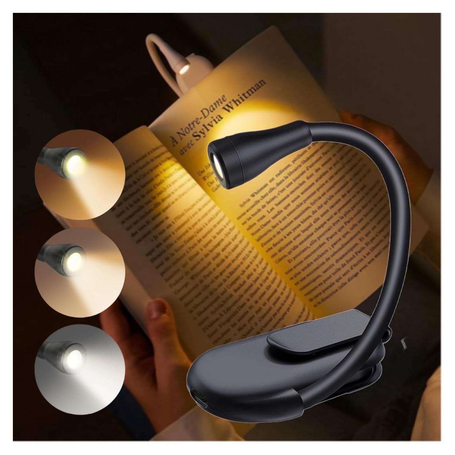 Luz de Lectura LED Riyuu Recargable con Clip Flexible 360°