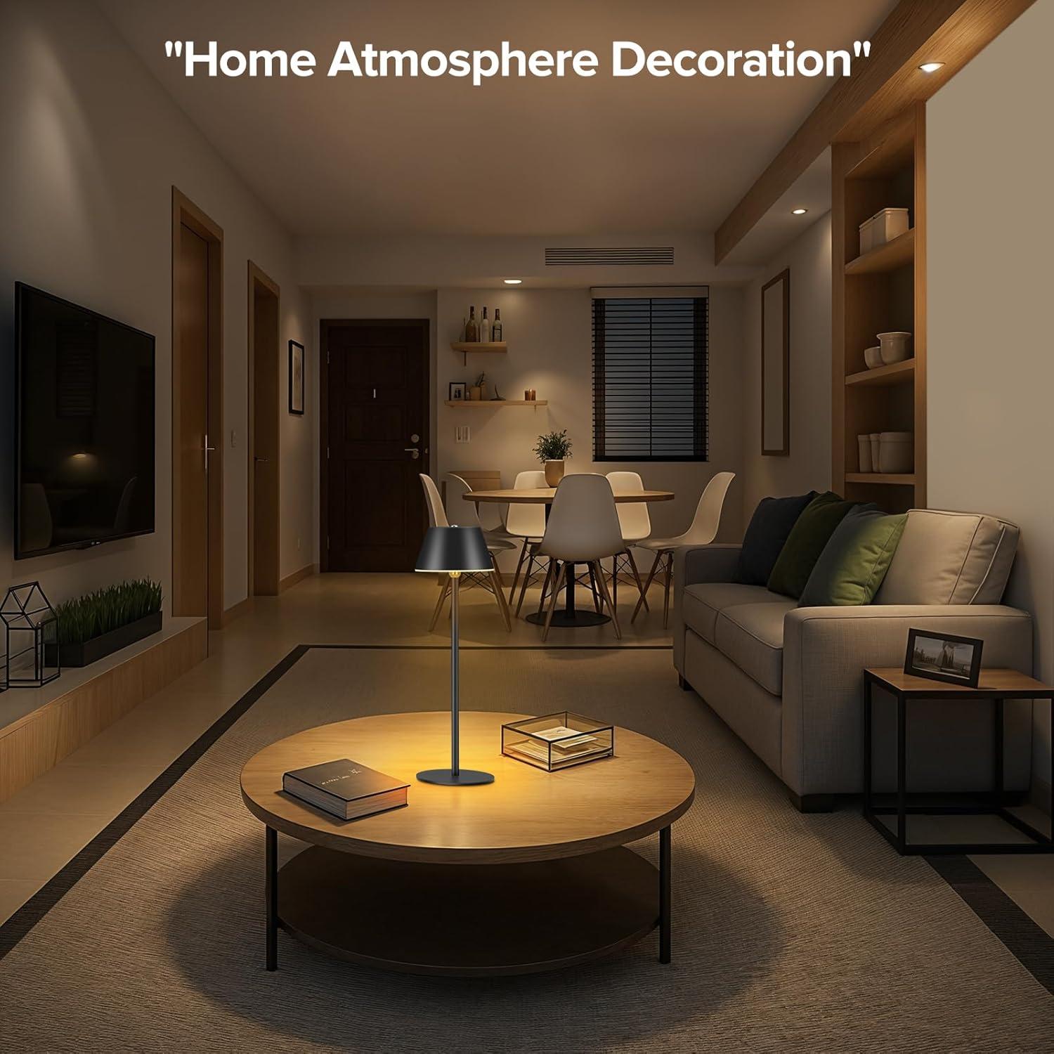 Lámpara de Mesa Inalámbrica LED CUIBIRD Negra 3 Modos Regulables