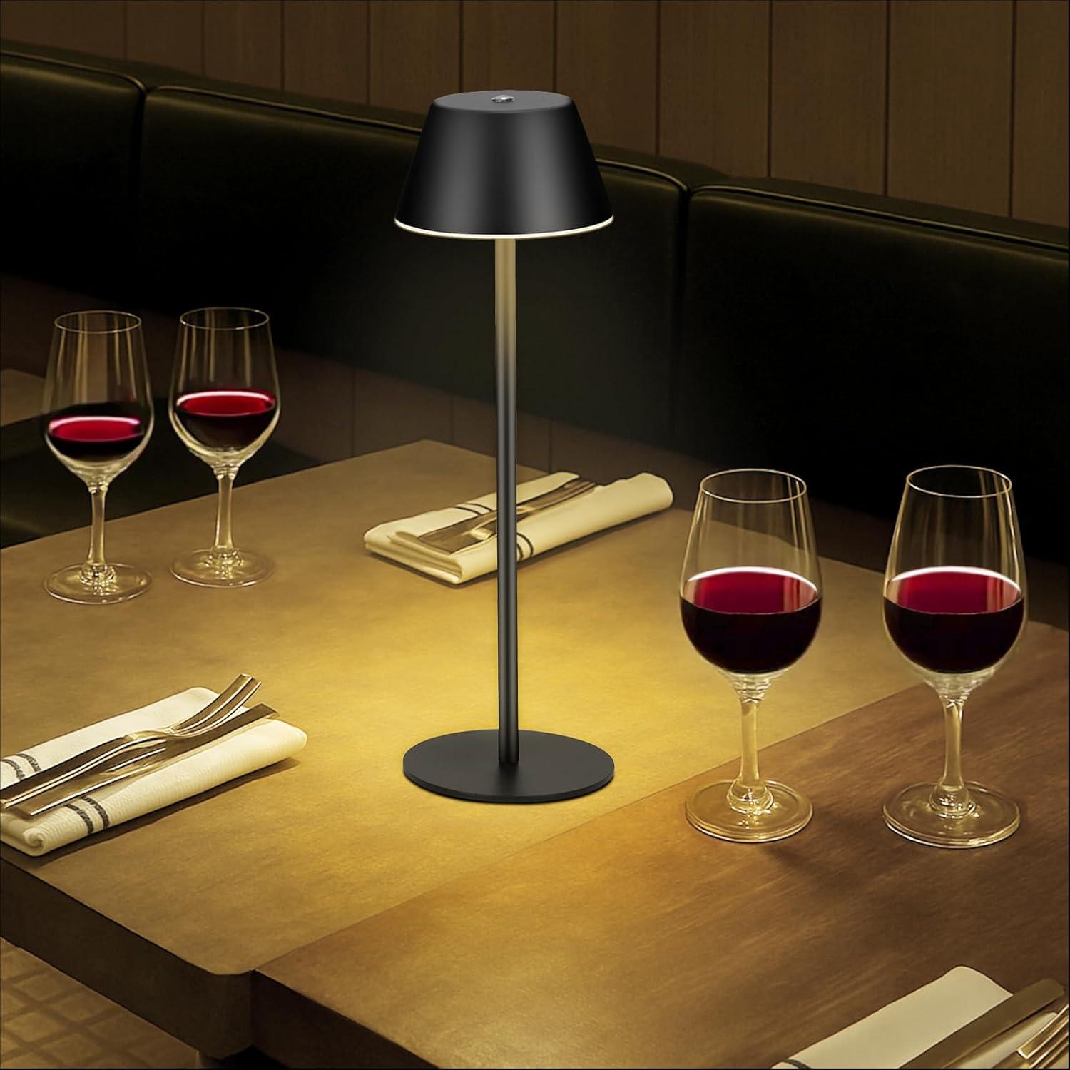 Lámpara de Mesa Inalámbrica LED CUIBIRD Negra 3 Modos Regulables