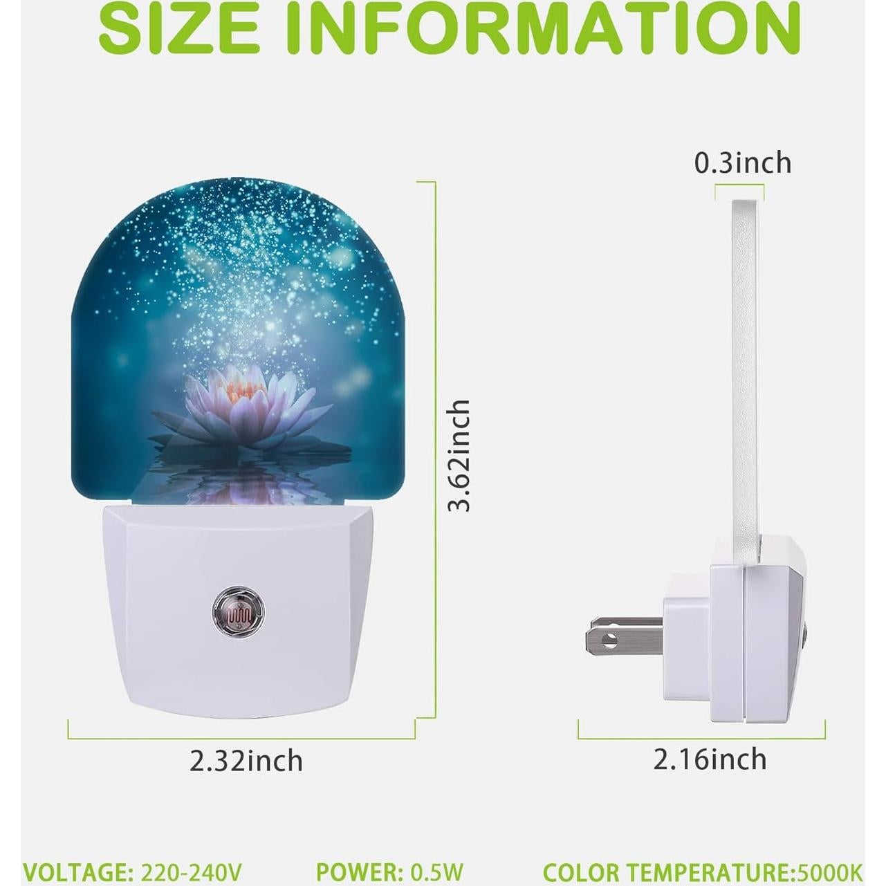 Luz Nocturna LED AOWULA Flor de Loto Enchufable 9.5x6x5 cm