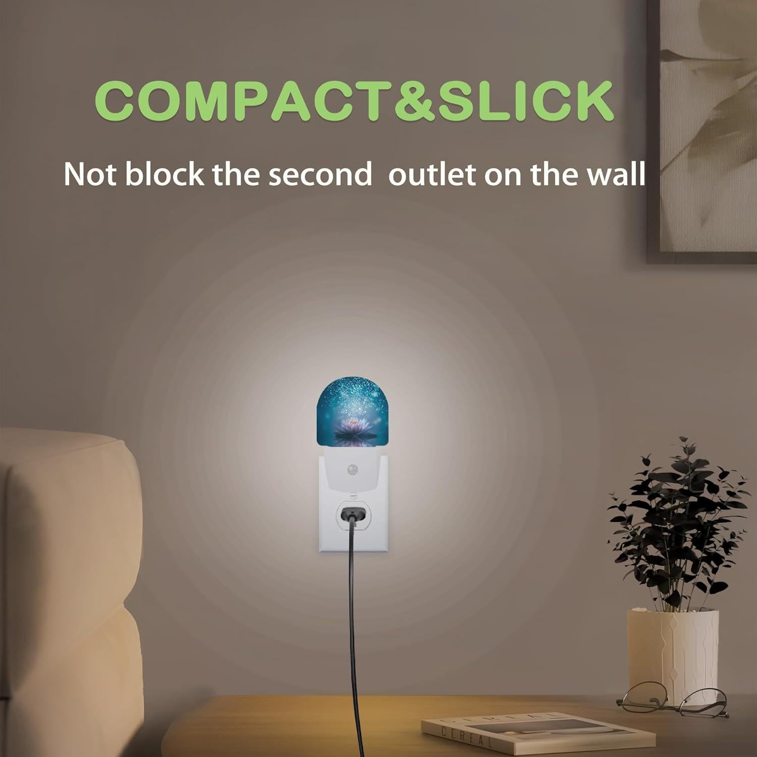 Luz Nocturna LED AOWULA Flor de Loto Enchufable 9.5x6x5 cm