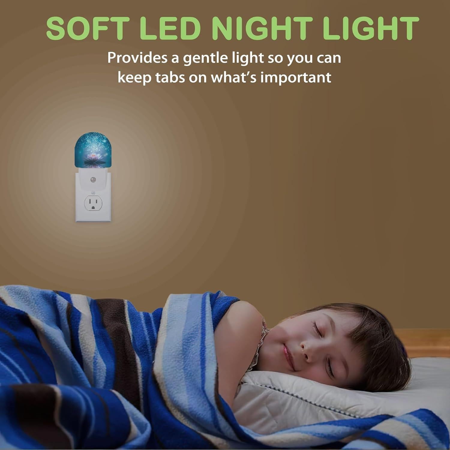 Luz Nocturna LED AOWULA Flor de Loto Enchufable 9.5x6x5 cm