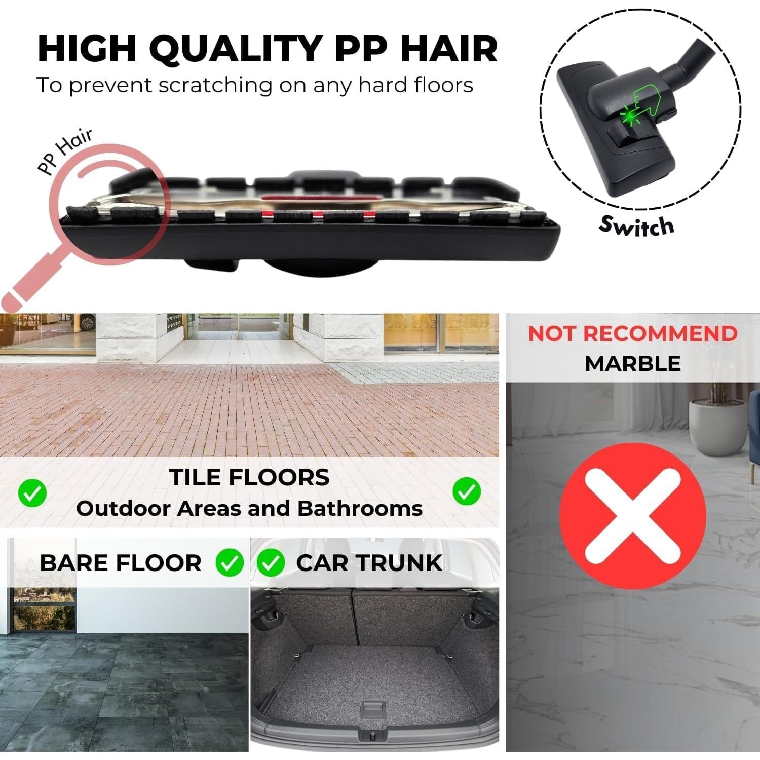 Cabezal de Cepillo de Aspiradora VACEXT 32MM para Pisos y Alfombras