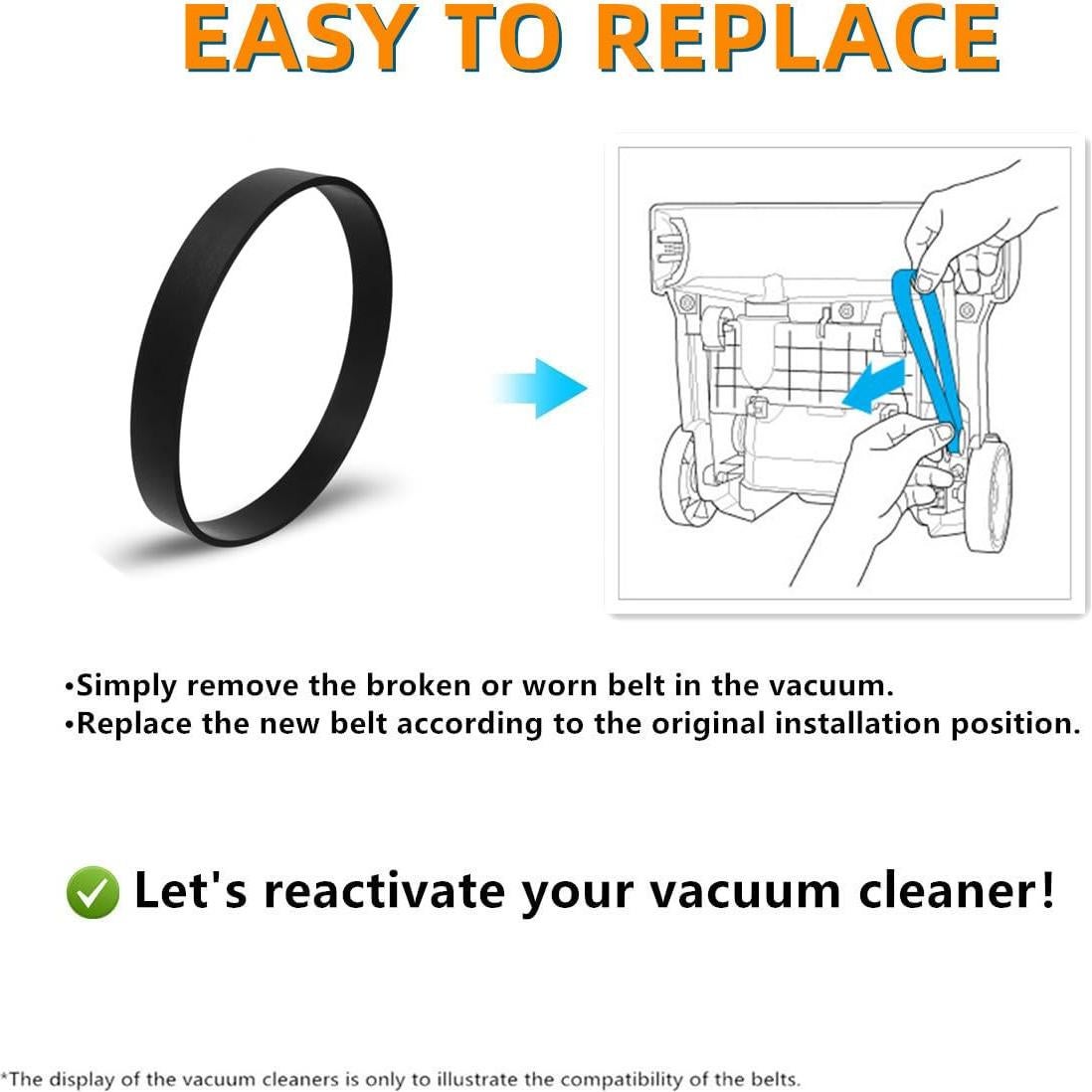 Cinturones de Reemplazo JEDELEOS E0105 para Aspiradora Eureka NEU100 NEU102 (Paquete de 2)