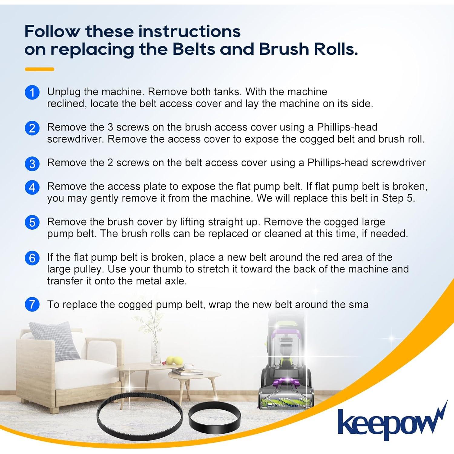 Correas de Reemplazo KEEPOW para Bissell 3071 y 3067 - 4 Piezas