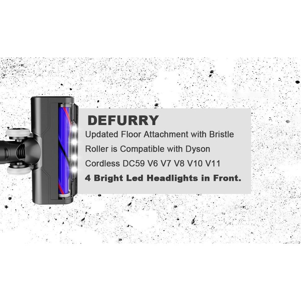 Cepillo Motorhead Defurry con Faros LED para Dyson V7 V8 V10 V11