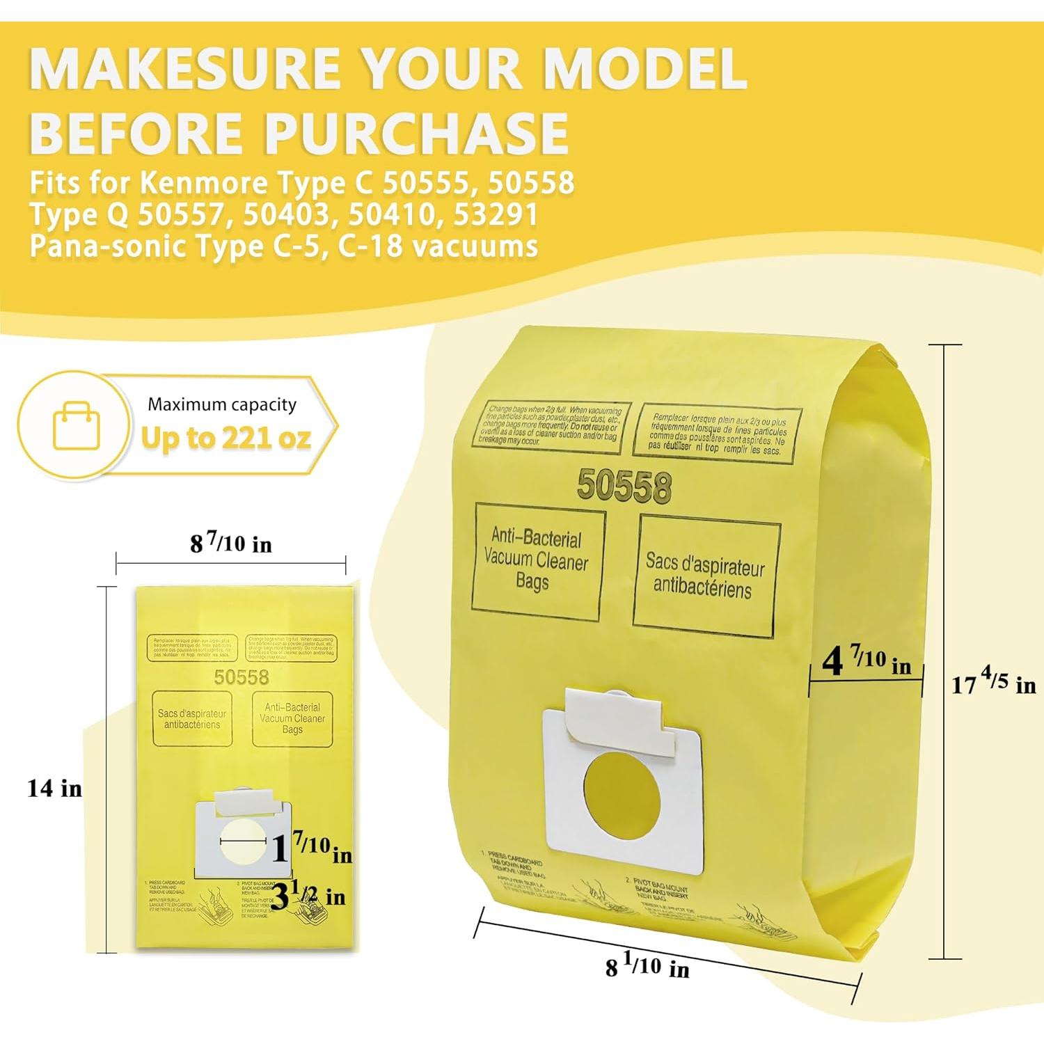 Bolsas de Aspiradora Kenmore 50558 Premium - Paquete de 12