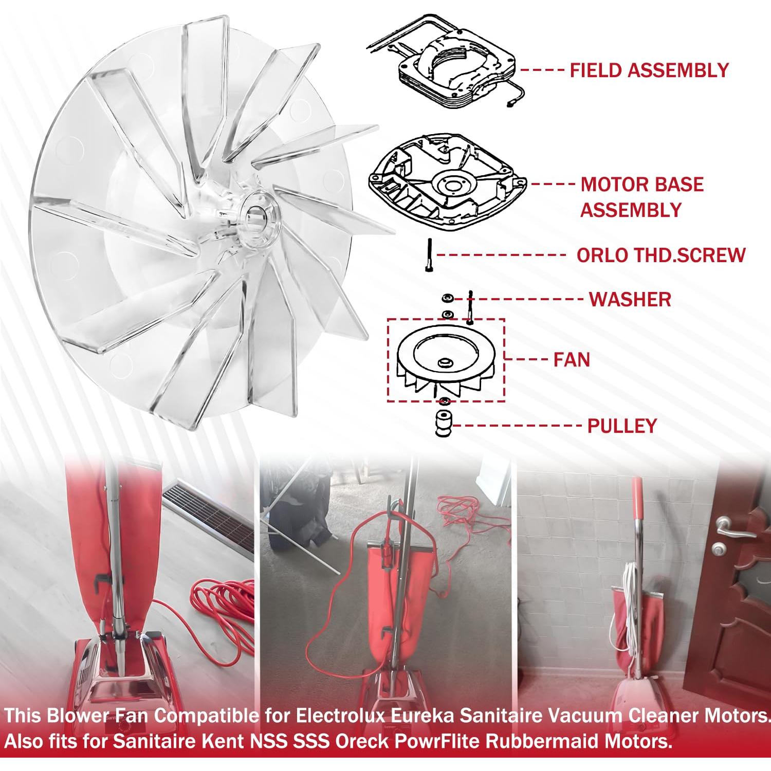 Repuesto Ventilador Motor Plástico HASMX para Aspiradora Eureka 12988 - Paquete de 6