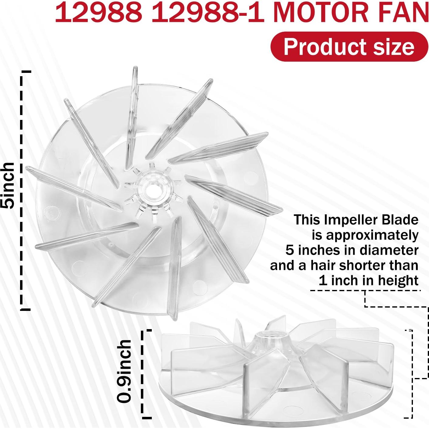 Repuesto Ventilador Motor Plástico HASMX para Aspiradora Eureka 12988 - Paquete de 6