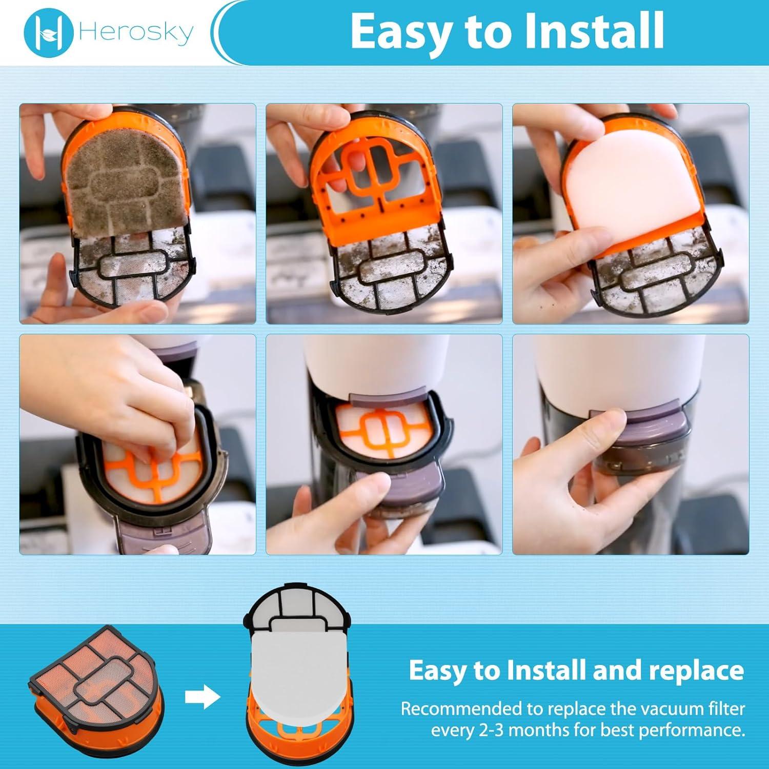 Kit de Filtro y Rodillo de Cepillo Herosky para Shark WD201