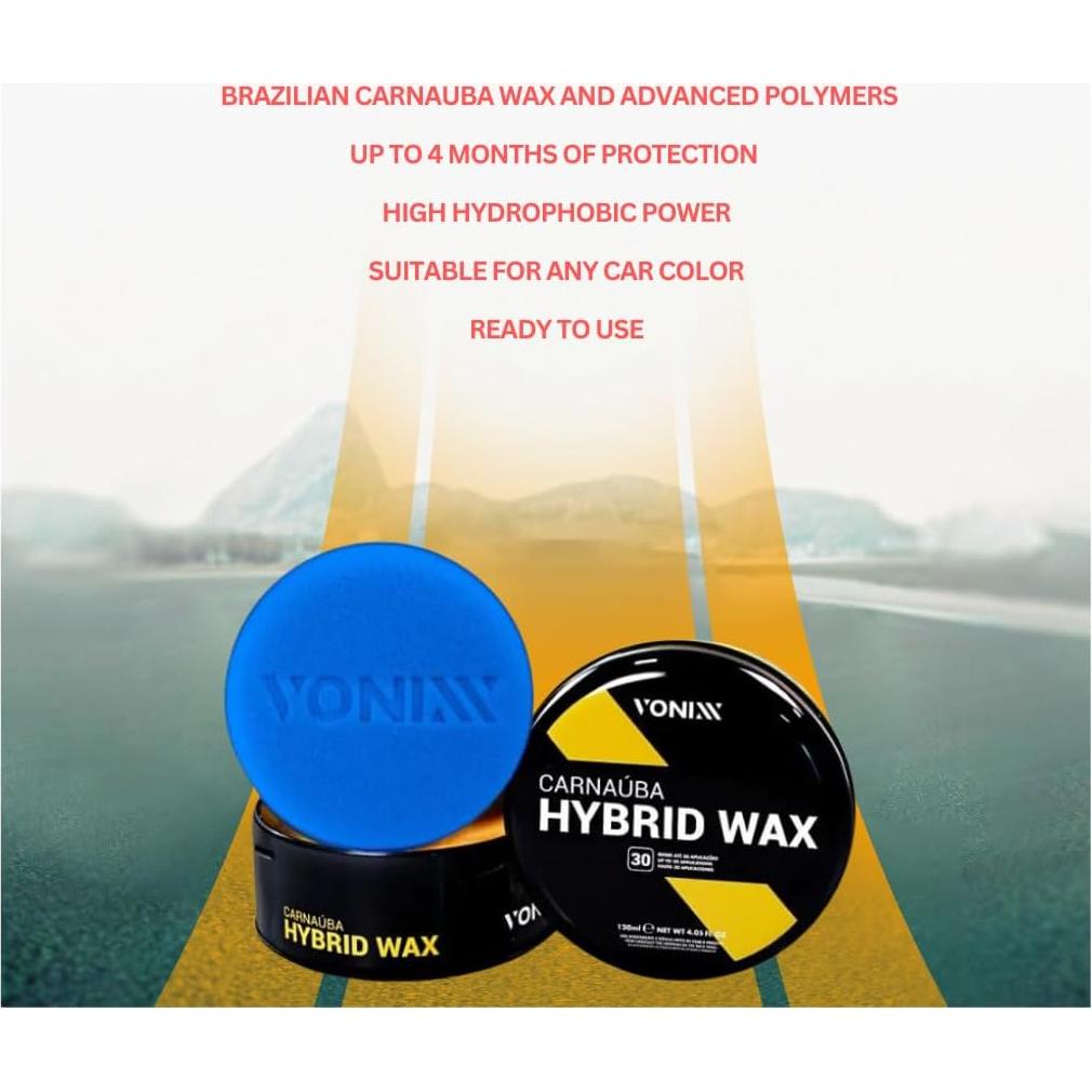 Cera Híbrida de Carnauba Vonixx 240g - Brillo y Protección