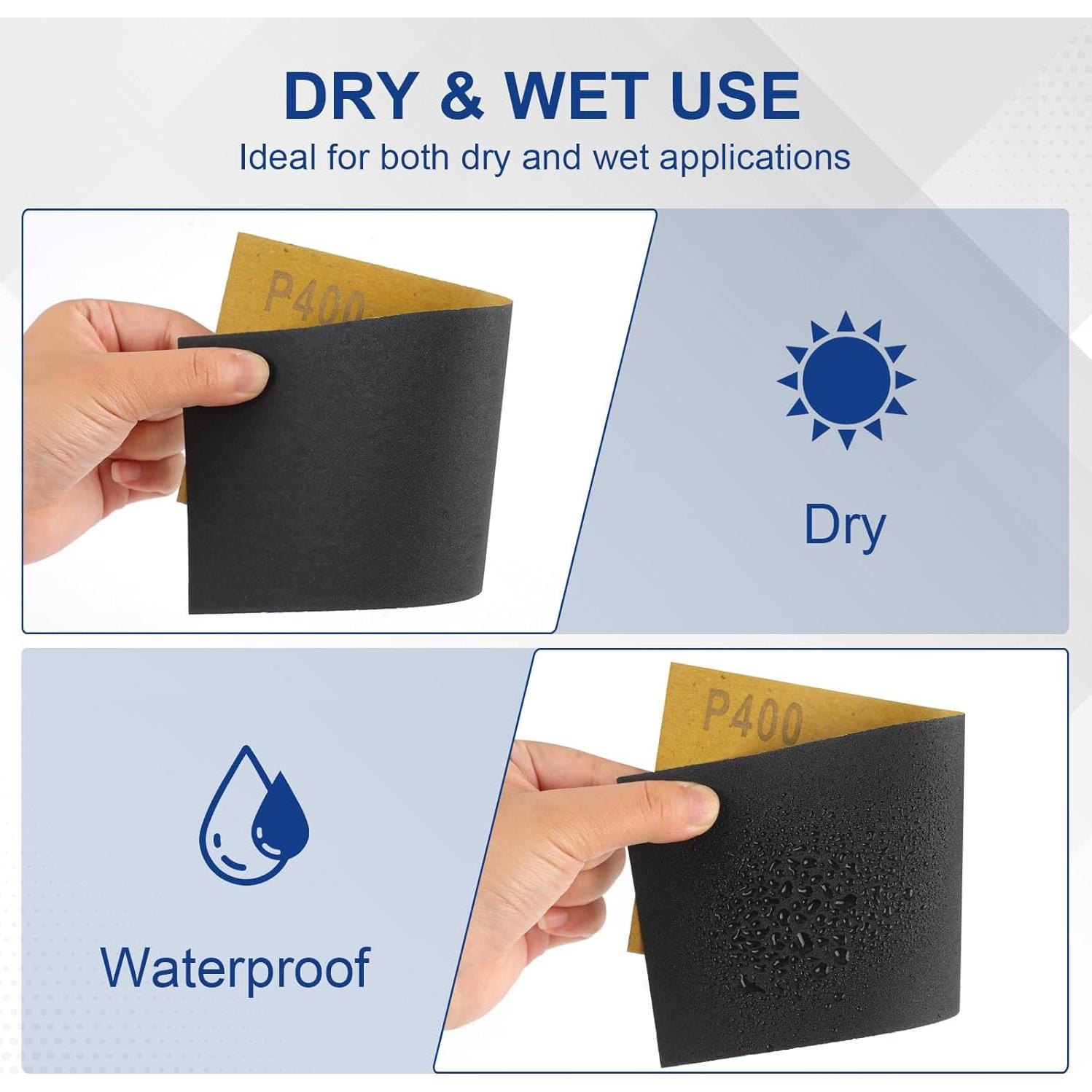 50 Hojas de Papel de Lija Premium Cooclensportey - 13 Granos