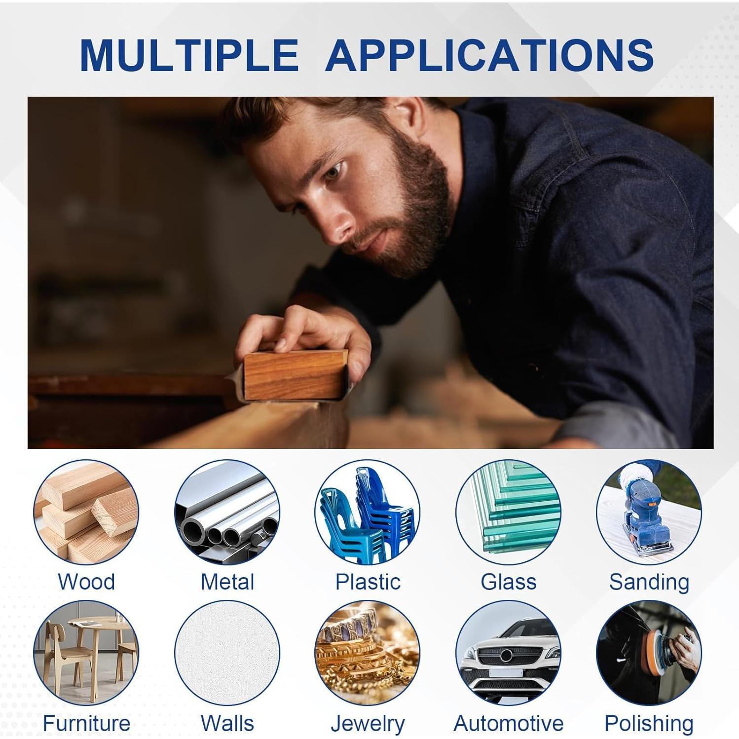 50 Hojas de Papel de Lija Premium Cooclensportey - 13 Granos