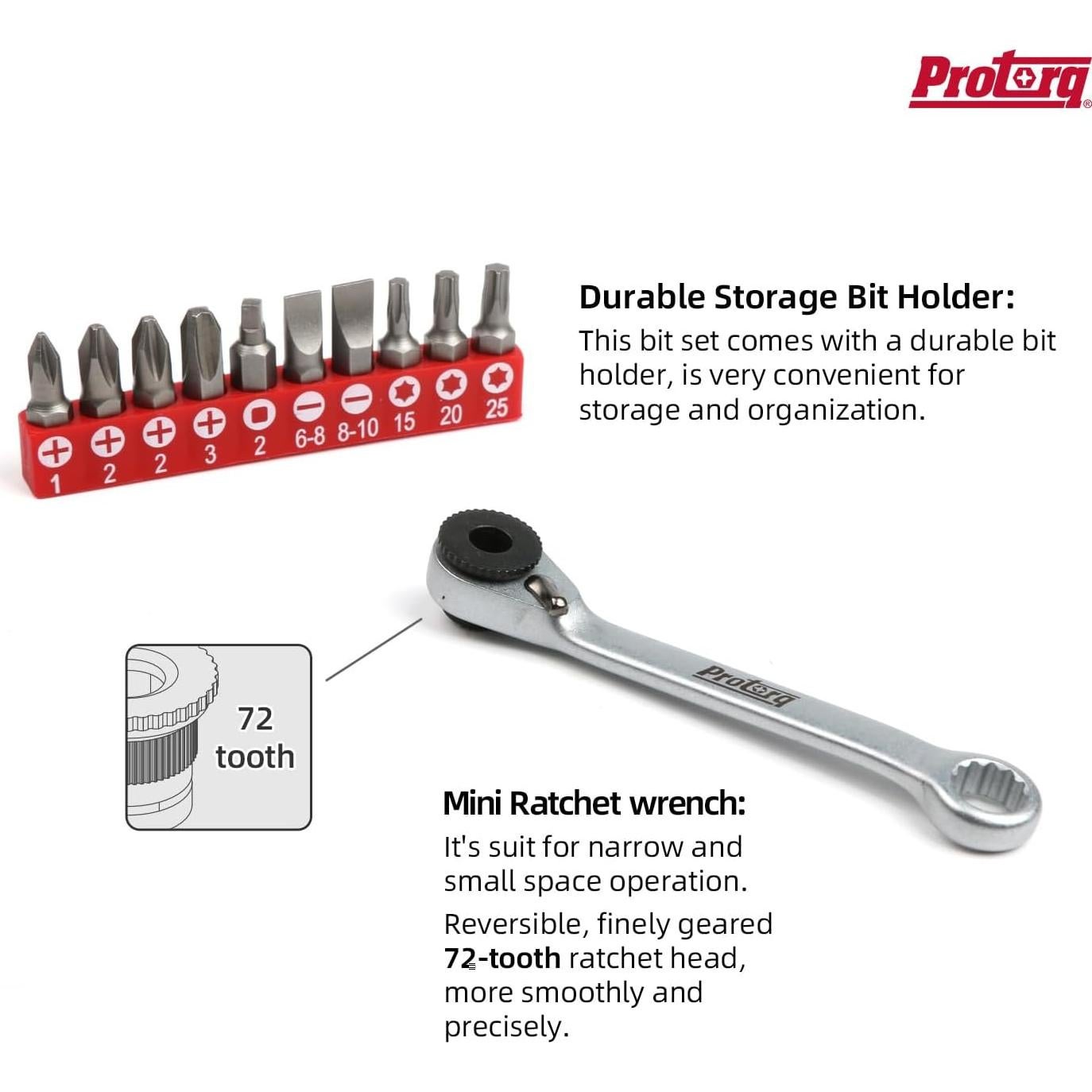 Juego de Puntas de Destornillador Protorq Mini 11 Piezas