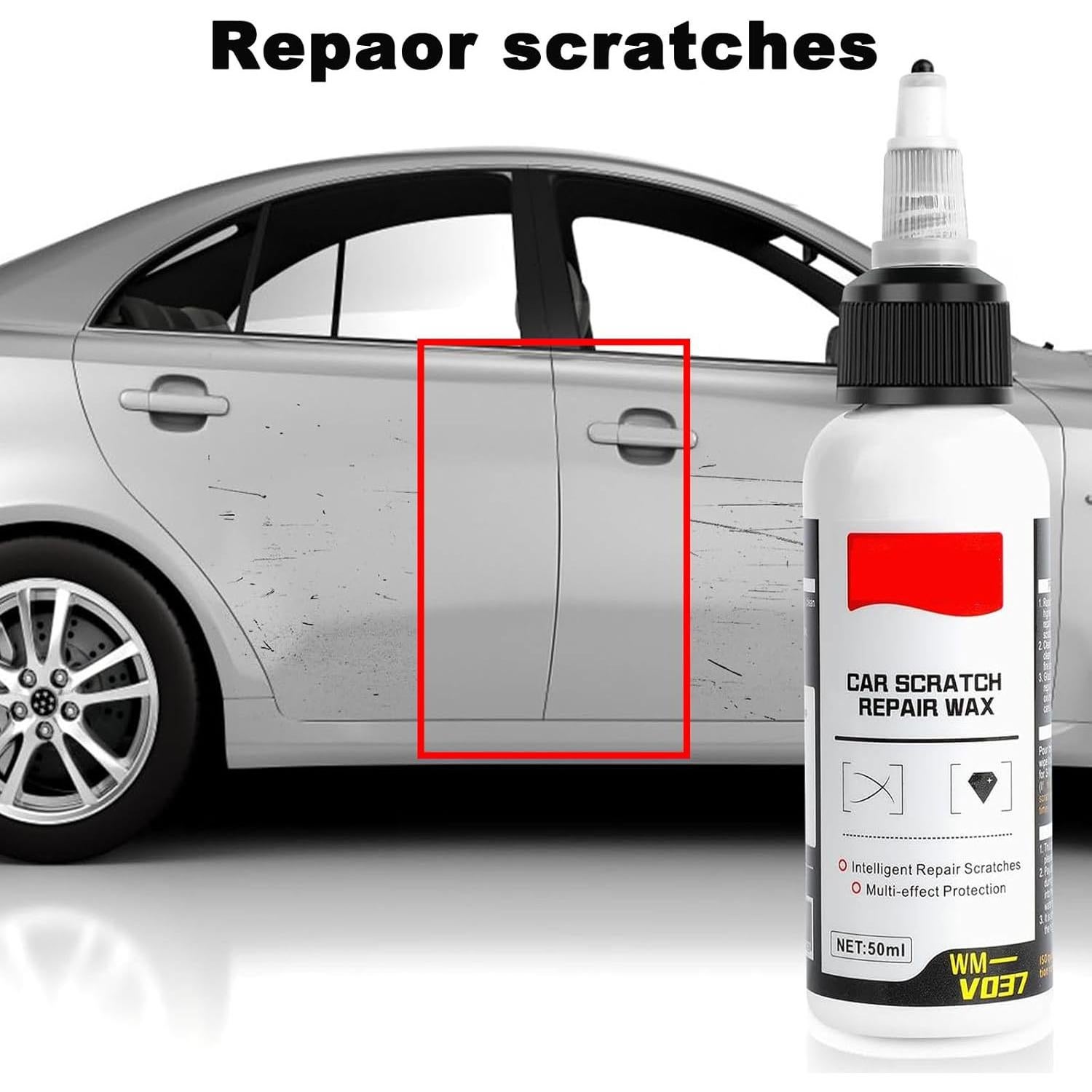 Cera Reparación Rayones Auto Genérico 2x50ml + 2 Esponjas