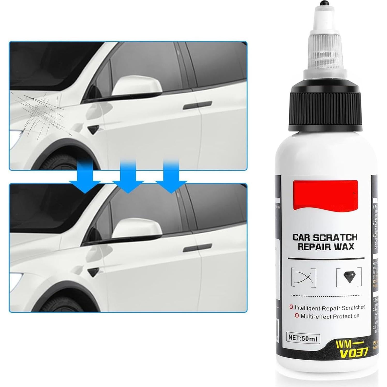 Cera Reparación Rayones Auto Genérico 2x50ml + 2 Esponjas